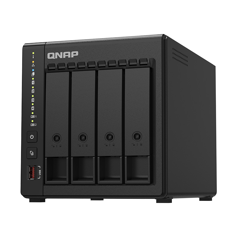 威联通NAS TS-464C2 X86四核 SSD散热升级 稳定高速快取 私有云 NAS家用网络存储器